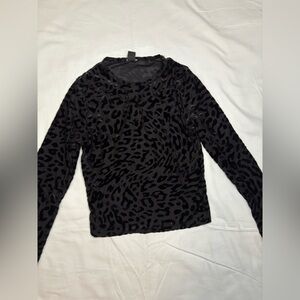 Windsor XSMALL Mesh & Velvet Leopard Print Crop Top